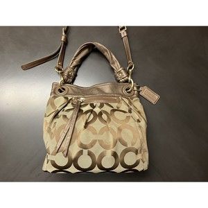 Coach signature crossbody handbag bronze/gold